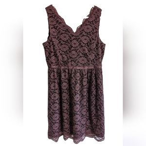 Antique mauve lace dress, purple, lilac, holiday party wedding guest date night